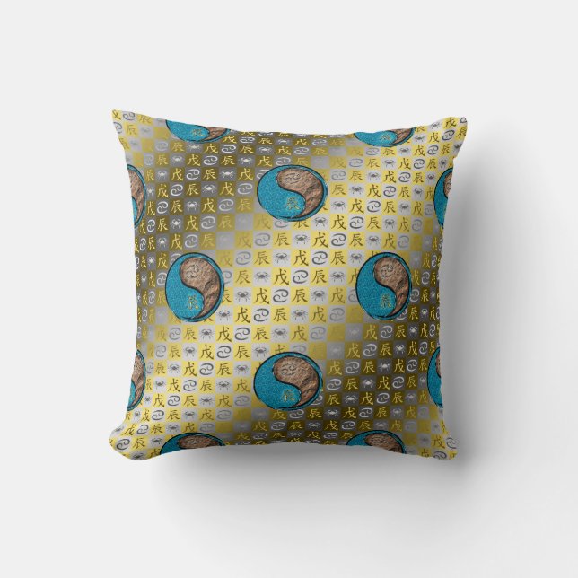 Cancer & Earth Dragon Cushion (Front)