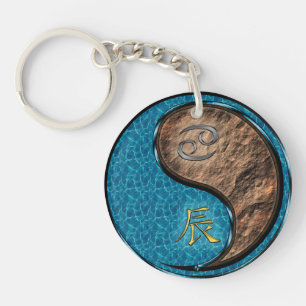 Cancer & Earth Dragon Key Ring