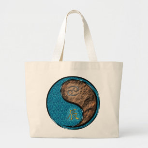 Cancer & Earth Dragon Large Tote Bag