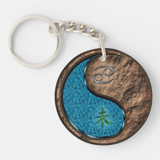 Cancer & Earth Goat Key Ring (Front)