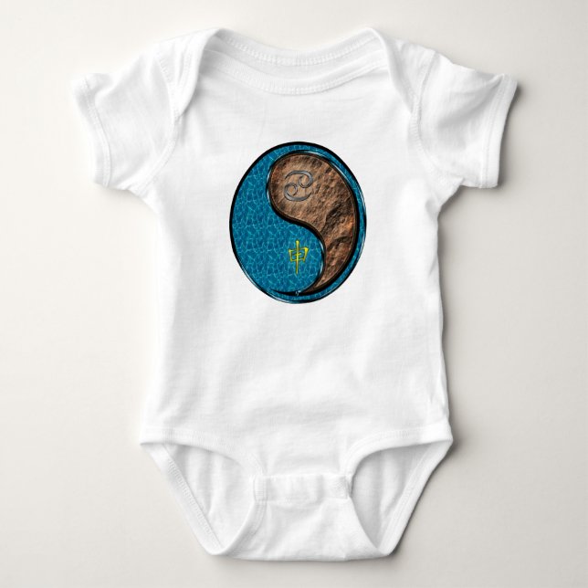 Cancer & Earth Monkey Baby Bodysuit (Front)