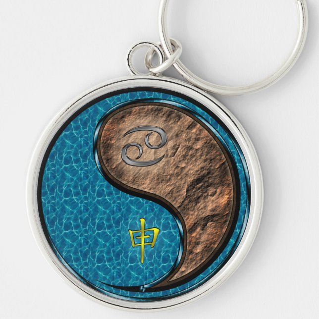 Cancer & Earth Monkey Key Ring (Front)