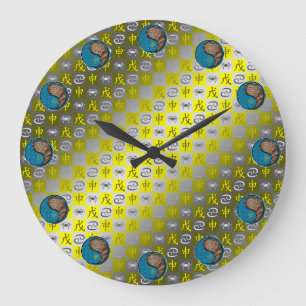 Cancer & Earth Monkey Large Clock
