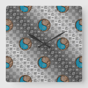 Cancer & Earth Rabbit Square Wall Clock
