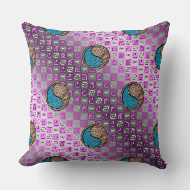 Cancer & Earth Rooster Cushion (Front)