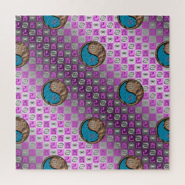 Cancer & Earth Rooster Jigsaw Puzzle (Vertical)