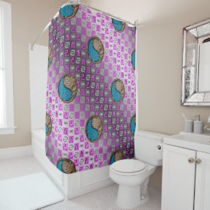 Cancer & Earth Rooster Shower Curtain