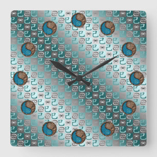 Cancer & Earth Snake Square Wall Clock