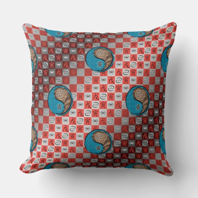 Cancer & Earth Tiger Cushion (Front)