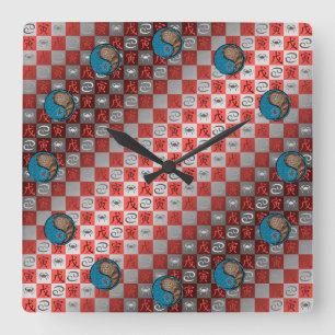 Cancer & Earth Tiger Square Wall Clock