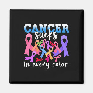 Cancer Every Colours Ribbons World Cancer Awaren Magnet