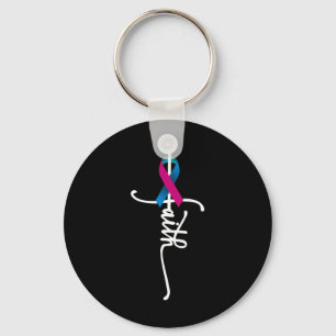 Cancer Faith Thyroid Cancer Awareness Support Key Ring