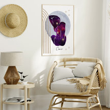 Cancer Feminine Purple Zodiac Design