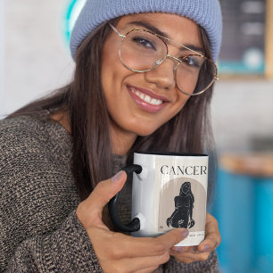 Cancer Feminine Zodiac Design Brown Black 15 OZ Mug
