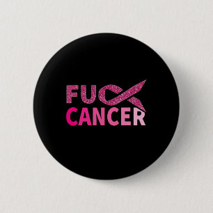 Cancer Fighter Pink Ribbon Breast Cancer Awareness 6 Cm Round Badge