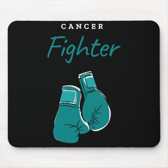cancer fighter, teal mouse pad (Front)