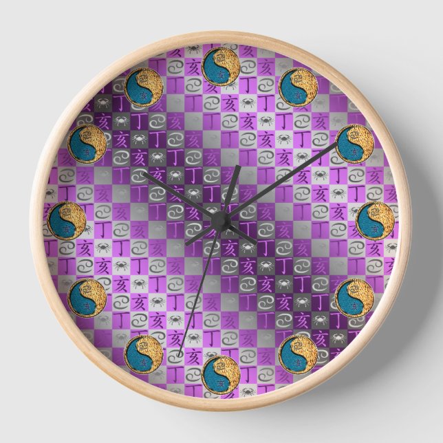 Cancer & Fire Boar Clock (Front)