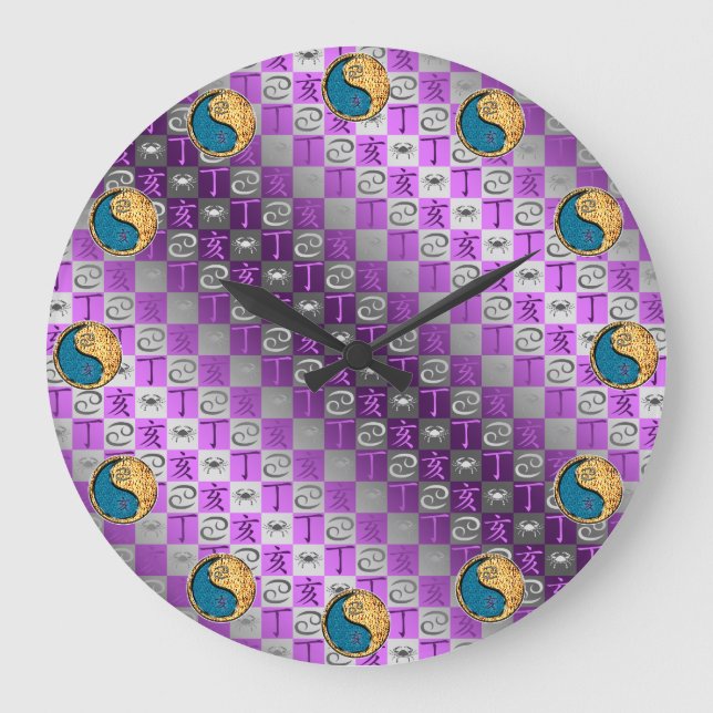 Cancer & Fire Boar Large Clock (Front)