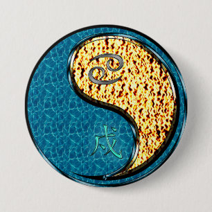 Cancer & Fire Dog 7.5 Cm Round Badge