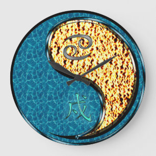 Cancer & Fire Dog Large Clock