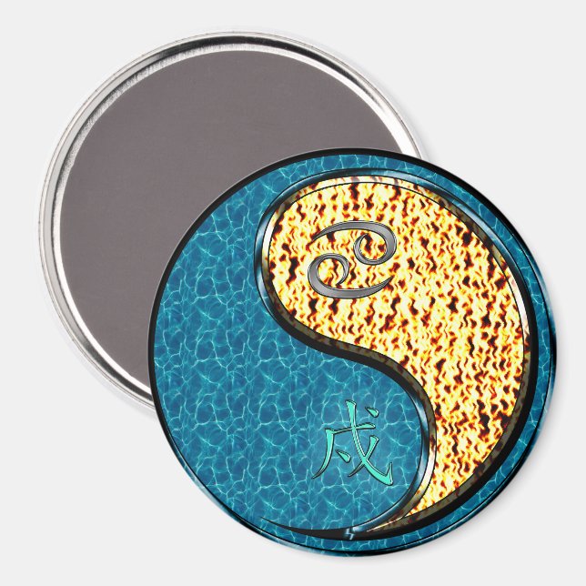 Cancer & Fire Dog Magnet (Front/Back)