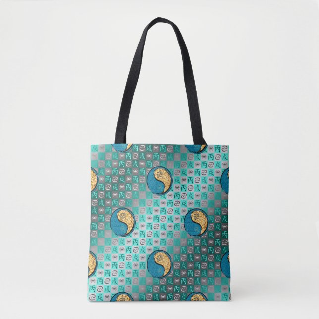 Cancer & Fire Dog Tote Bag (Front)
