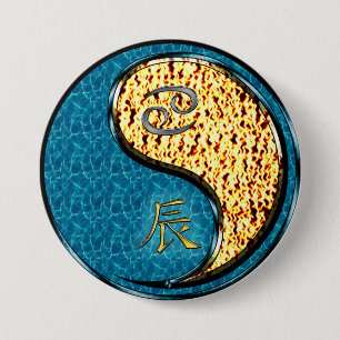 Cancer & Fire Dragon 7.5 Cm Round Badge