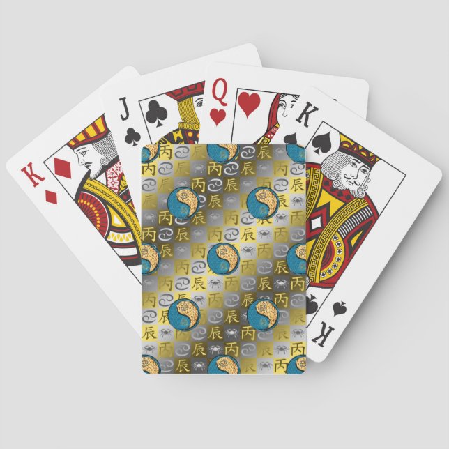Cancer & Fire Dragon Playing Cards (Back)
