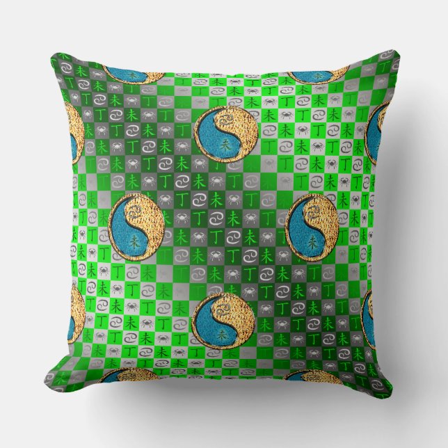 Cancer & Fire Goat Cushion (Front)