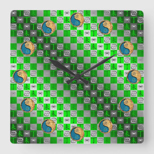 Cancer & Fire Goat Square Wall Clock