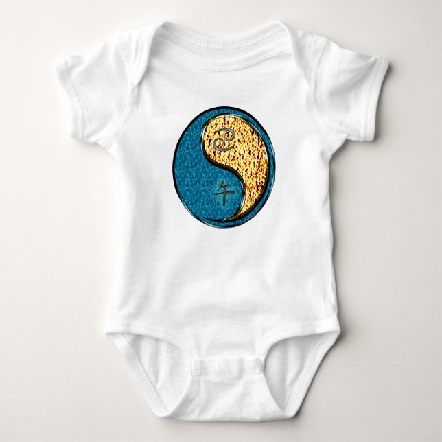 Cancer & Fire Horse Baby Bodysuit (Front)