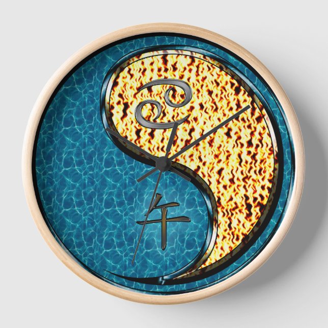 Cancer & Fire Horse Clock (Front)