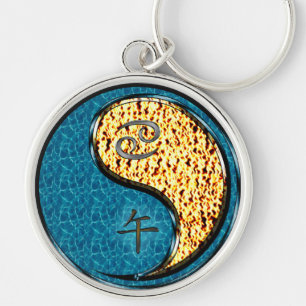 Cancer & Fire Horse Key Ring