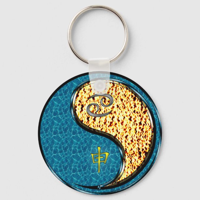 Cancer & Fire Monkey Key Ring (Front)