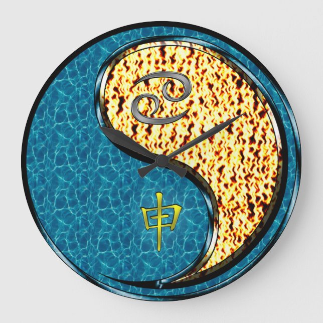 Cancer & Fire Monkey Large Clock (Front)