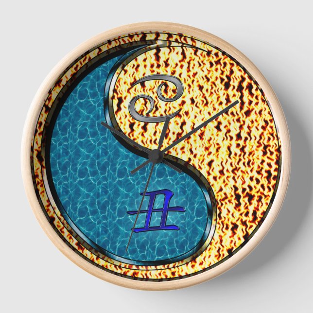 Cancer & Fire Ox Clock (Front)