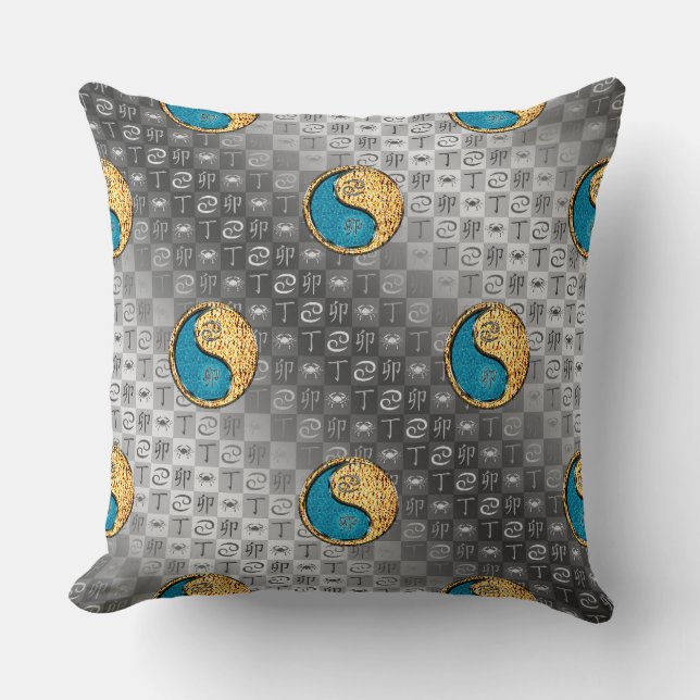 Cancer & Fire Rabbit Cushion (Front)