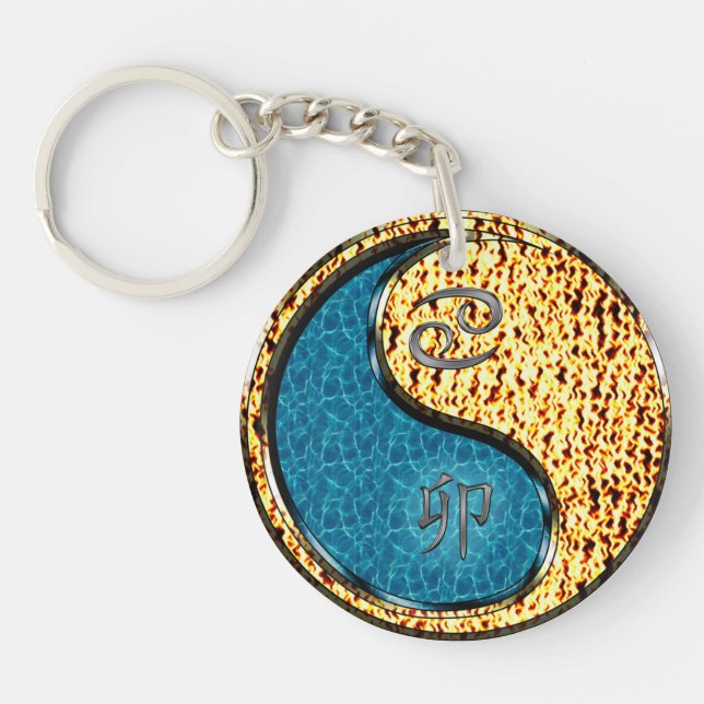 Cancer & Fire Rabbit Key Ring (Front)