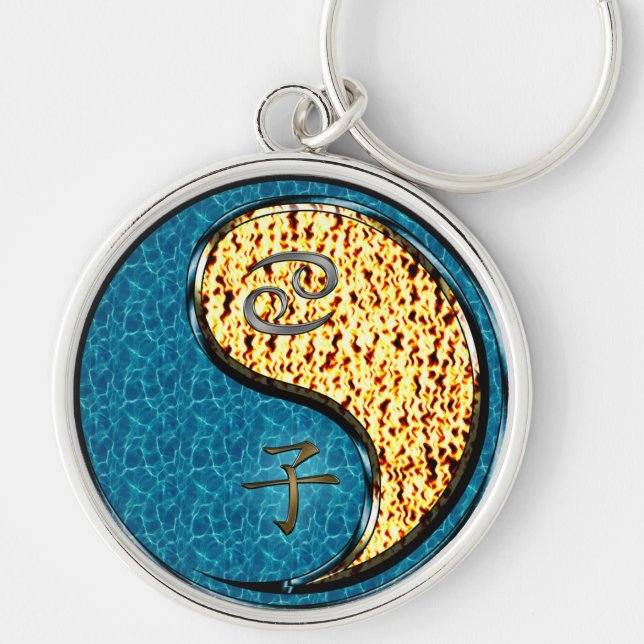 Cancer & Fire Rat Key Ring (Front)