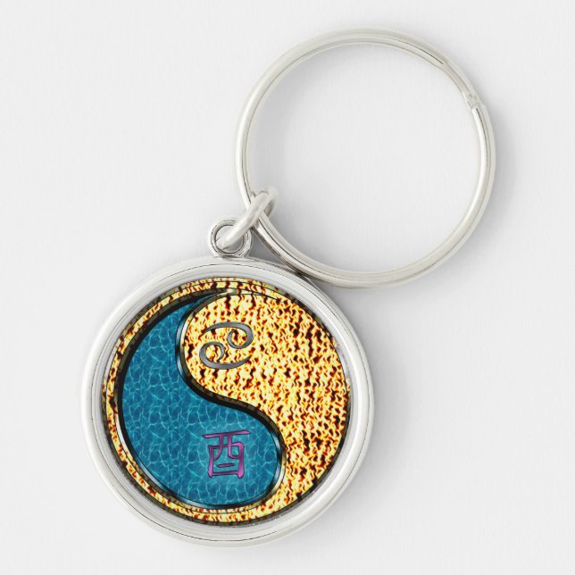 Cancer & Fire Rooster Key Ring (Front)