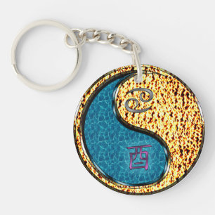 Cancer & Fire Rooster Key Ring