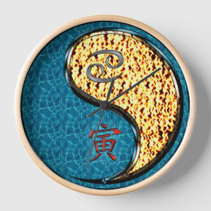 Cancer & Fire Tiger Clock
