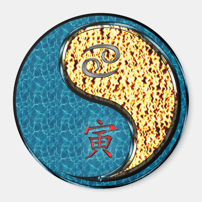 Cancer & Fire Tiger Magnet (Front)