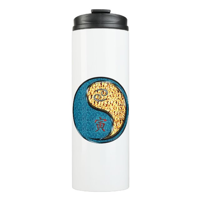 Cancer & Fire Tiger Thermal Tumbler (Front)