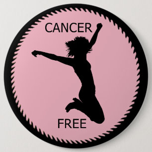 CANCER FREE 6 CM ROUND BADGE