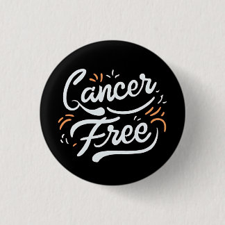 cancer free breast cancer awareness 3 cm round badge