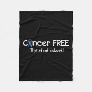 Cancer Free- Thyroid Cancer Support Ribbon Fleece Blanket