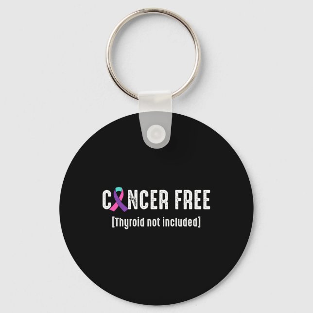 Cancer Free Thyroid Cancer Support Ribbon  Key Ring (Front)