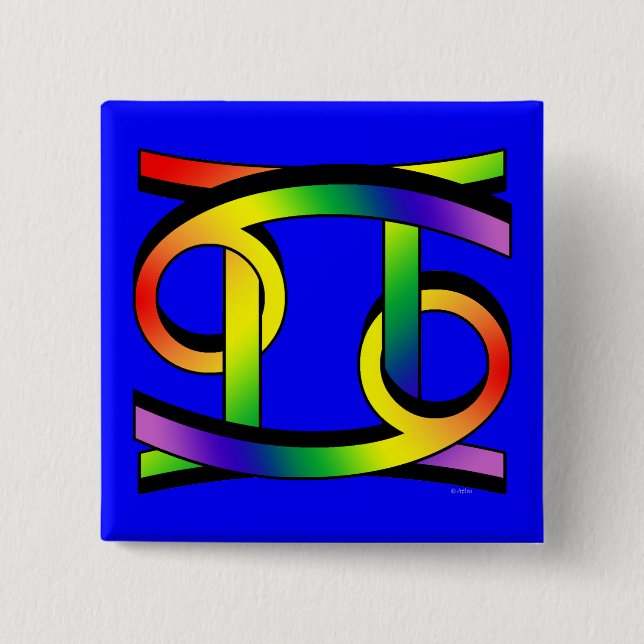 Cancer & Gemini GLBT 15 Cm Square Badge (Front)