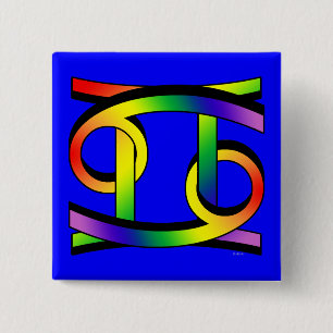 Cancer & Gemini GLBT 15 Cm Square Badge